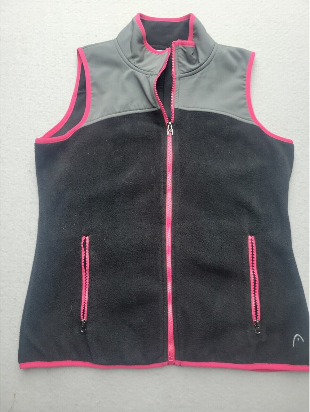 Head Women's Vest Medium Black Active Fleece Solid Regular Casual